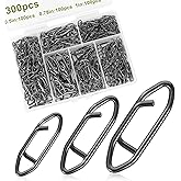Crlincen 300PCS Fishing Speed Clips, Speed Clips for Fishing Lures Quick Change, High Strength Stainless Steel Fishing Clips for Freshwater Saltwater Black