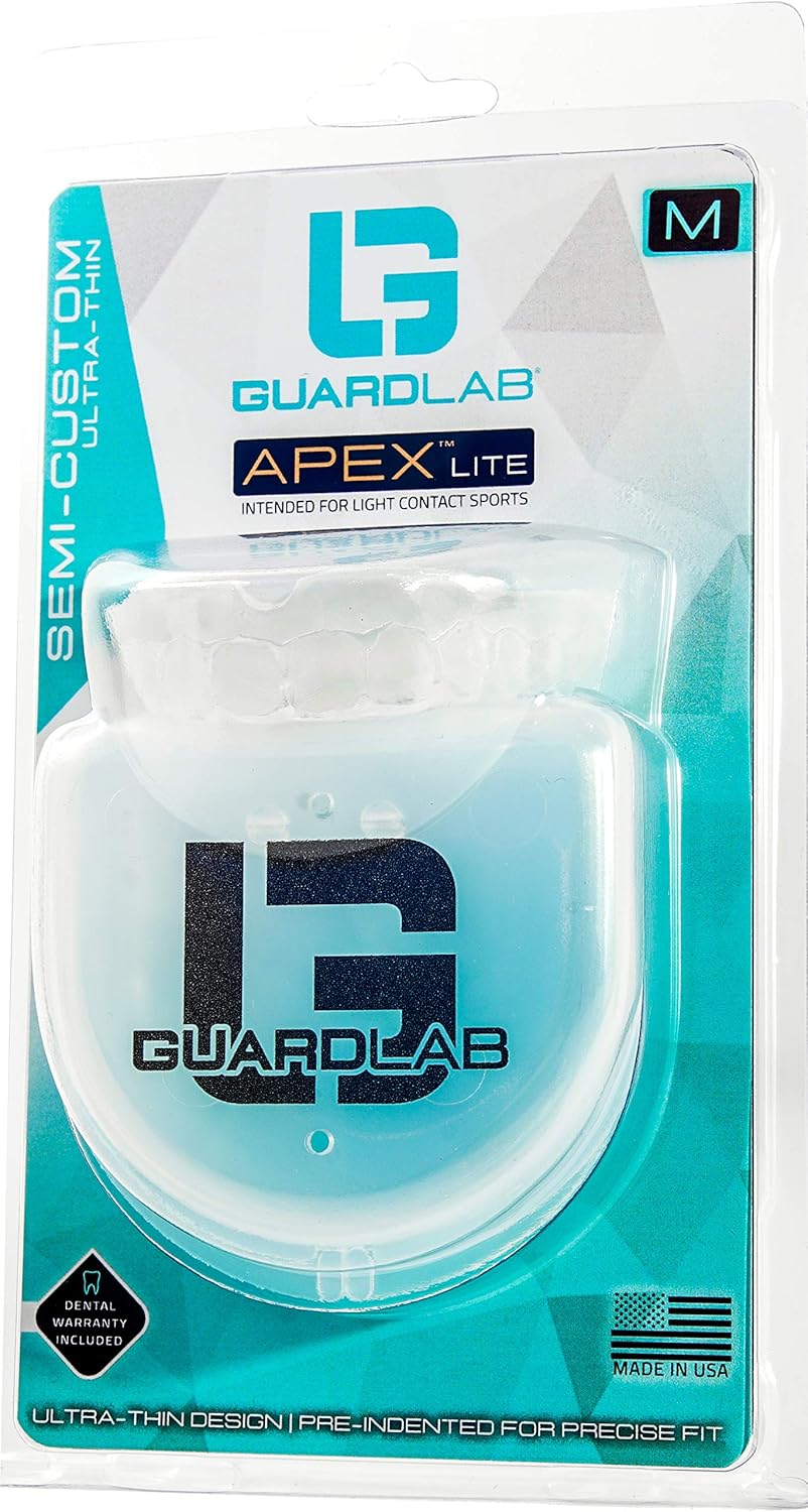 GuardLab Ultra-Thin APEX Lite Mouthguards for Sports (APEX LITE) | Adult & Youth Mouth Guard | Pre-Indented for a Precise Fit : Sports & Outdoors