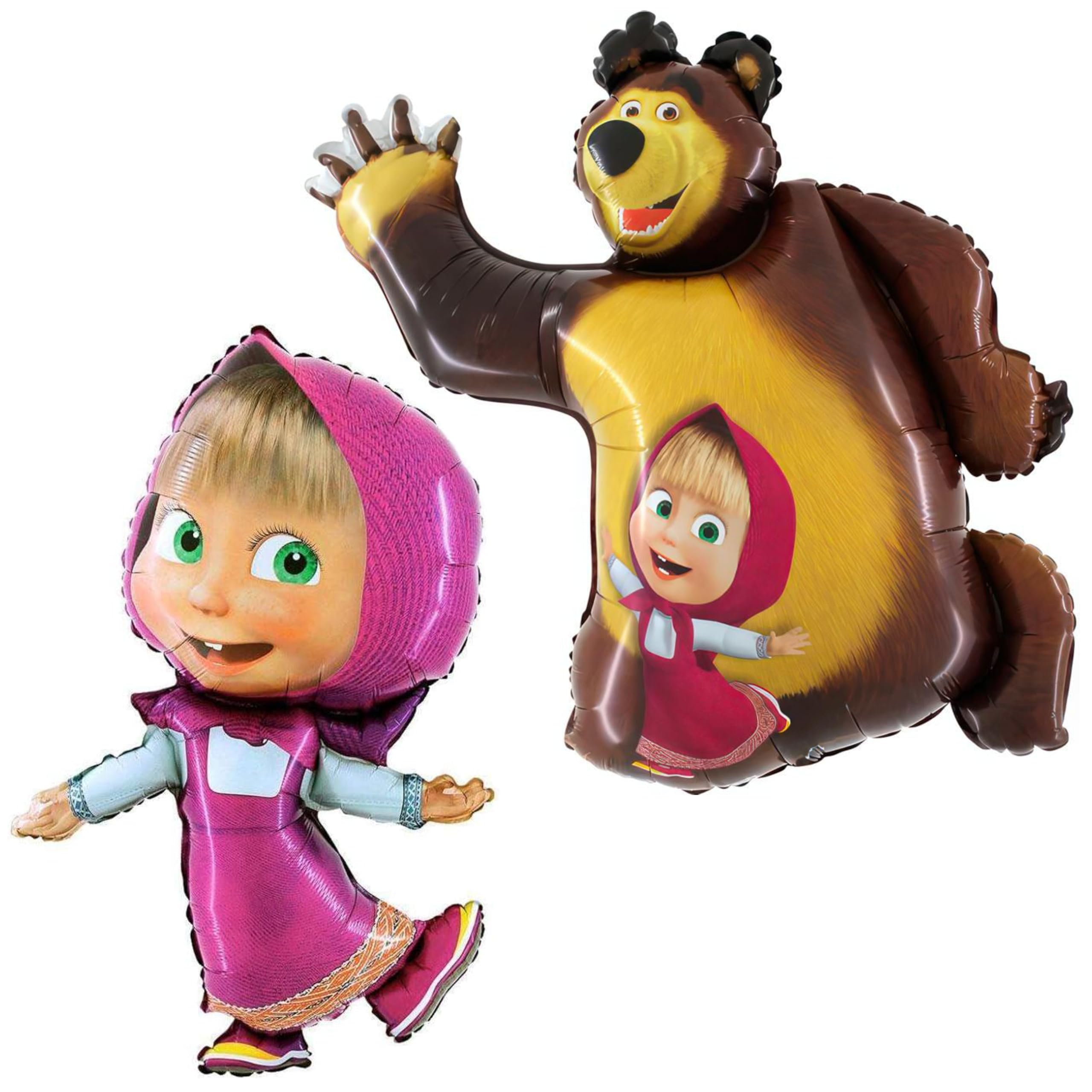 Toyland® Pack of 2 Masha and The Bear Shaped Foil Balloons - Children's Party Decorations