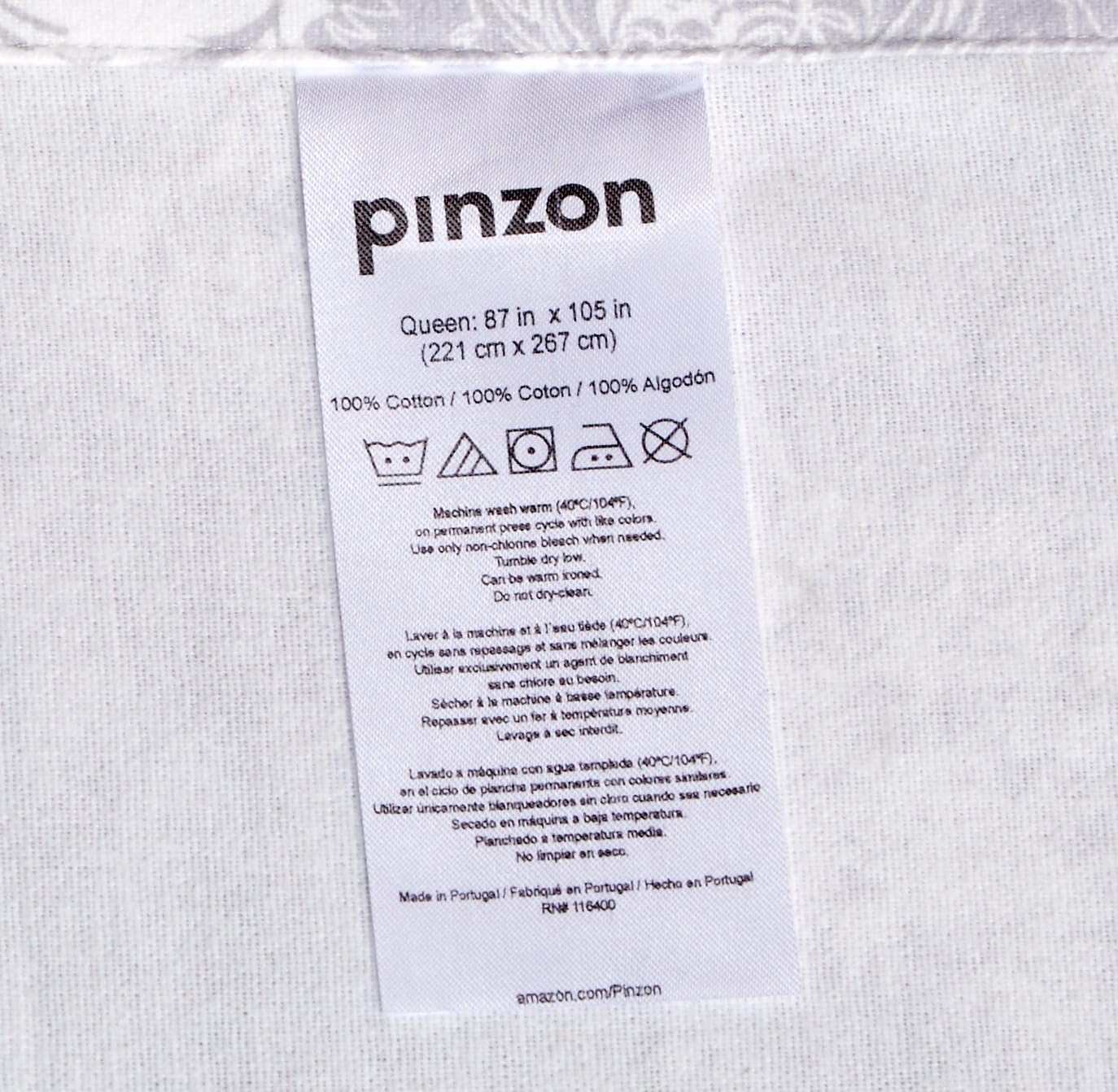 Pinzon Cotton Flannel Bed Sheet Set - Queen, Floral Grey: Home & Kitchen