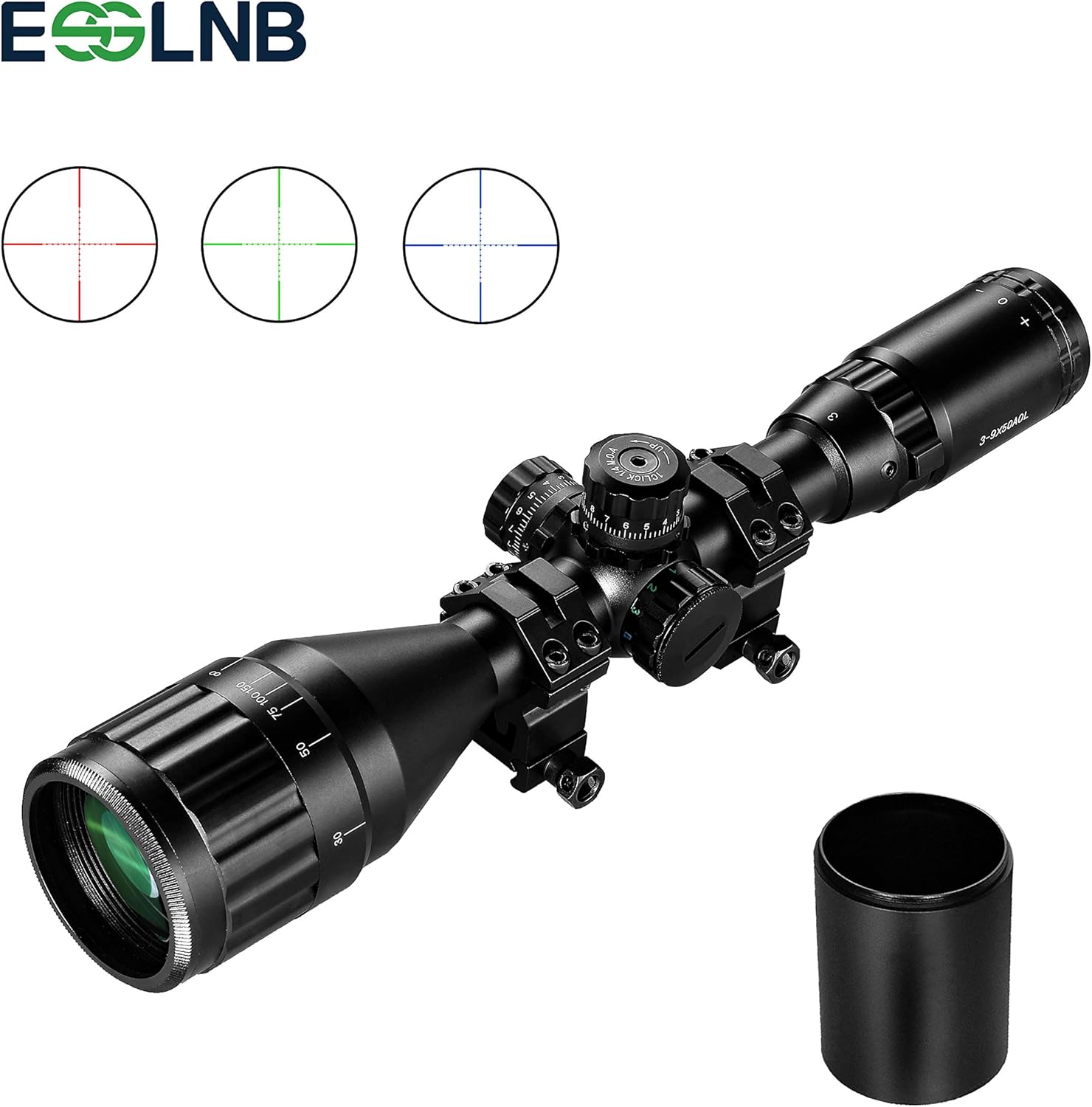 ESSLNB Rifle Scope 39X50mm Red Green Blue 3 Brightness Amazon.co.uk