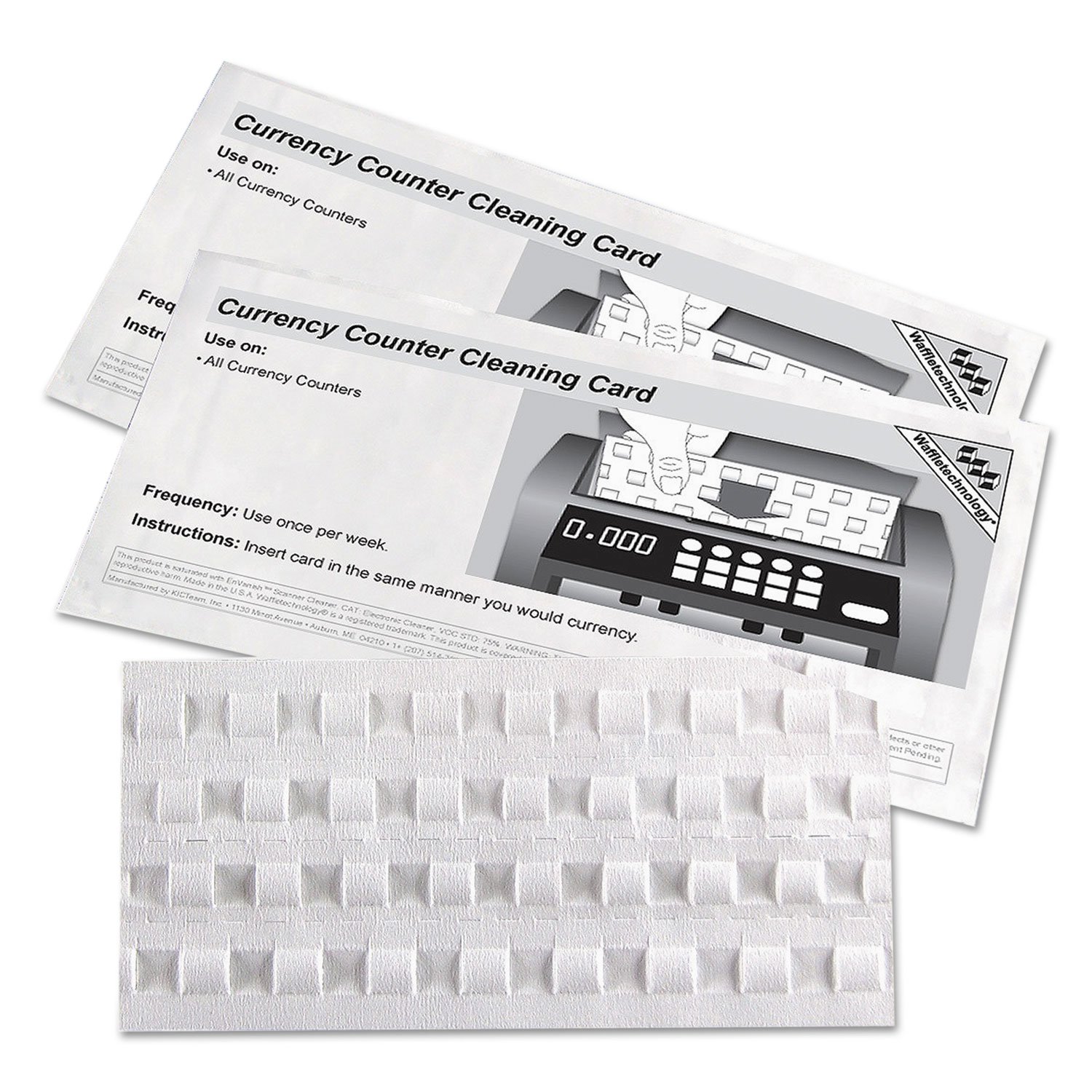 Royal Sovereign Currency Counter Cleaning Cards with Waffle Technology, 15 Cards Per Box (RBC-CLN)