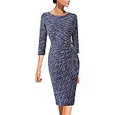 VFSHOW Womens Elegant Ruched Pleated Work Business Office Cocktail Party Bodycon Pencil Sheath Dress