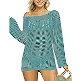 Buauty Women's Swimsuit Crochet Cover Up | Bathing Suit Swimwear Short Sleeve Knit Beach Dress Summer Vacation Outfits