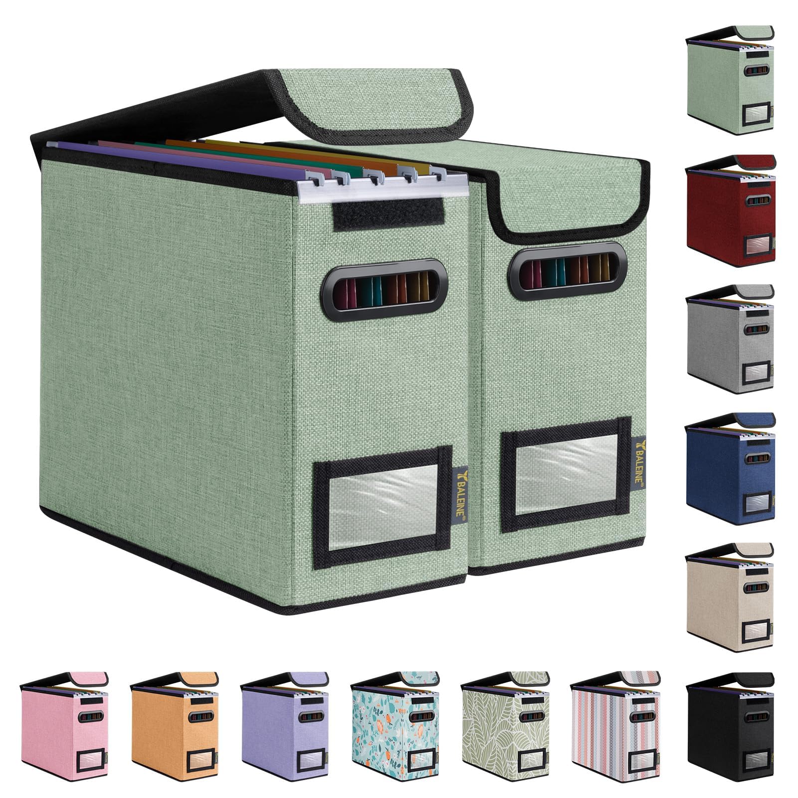 BALEINE File Organizer Box with Lid, Collapsible