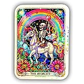 BELISMIA 3pcs The Audacity Funny Tarot Card Holographic Sticker, Skeleton & Water Assistant Holographic Vinyl Stickers - 3
