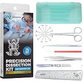 DR Instruments 61936PCT Precision Dissection Kit - 25-Piece Biology Kit - 8 Stainless Steel Instruments - Extra Blades &amp; T-Pins - Biology Students &amp; Faculty - Autoclavable Case in Assorted Colors