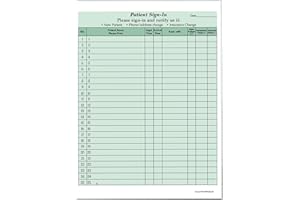 ECOM FOLDERS twihealthcare Patient Sign-in Sheets, 8-1/2" X 11" (Green) Carbonless Form (Lot of 250 Sheets) HIPAA Compliant - Form # TWI-WPSGN-GN