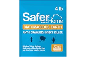 Safer Home Diatomaceous Earth 4 lb Organic OMRI DE - Cockroach Killer Indoor Home, Bed Bug Killer, Kills Fleas, Ants, Silverfish, Earwigs & Crawling Insects