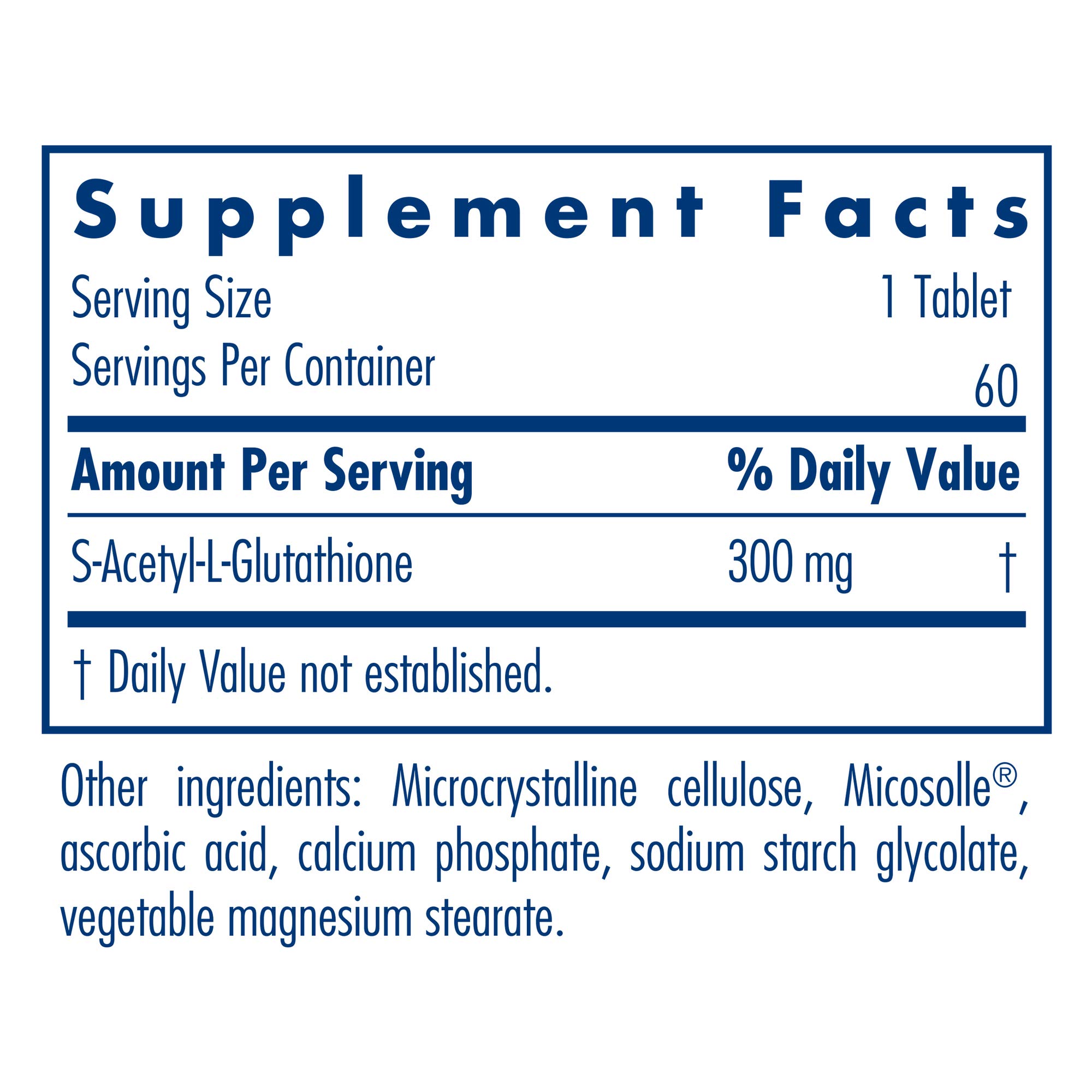 Allergy Research Group Acetyl-Glutathione - S-Acetyl-L-Glutathione, Well Absorbed, Oral Glutathione, Immune Support, 300 mg Supplement - 60 Count