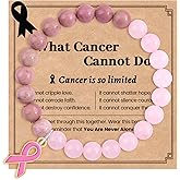 BOCHOI Breast Cancer Awareness Bracelets for Women Breast Cancer Care Gifts Survivor Inspirational Gifts for Woman Best Friend Sister Natural Stone Bracelet with Pink Ribbon Awareness Accessories