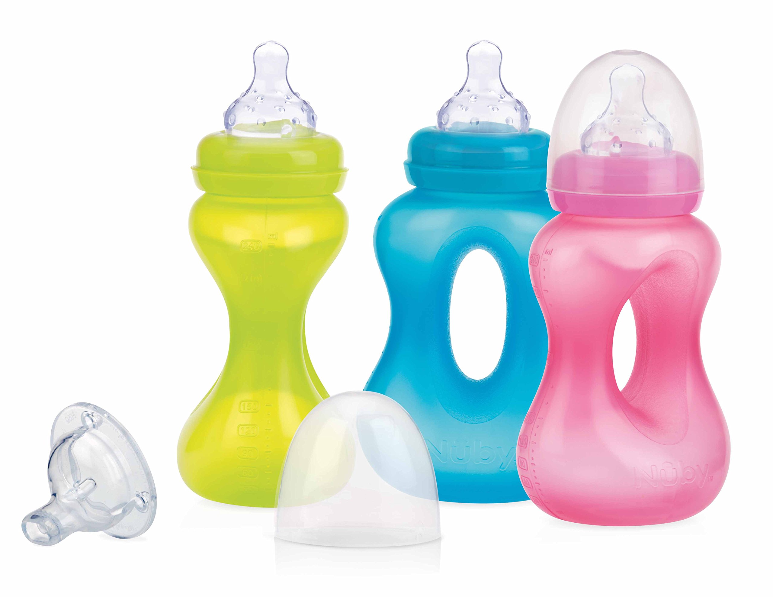 Nuby 270 ml Anti-Colic Bottle for Baby, Beaker with Spout - Klar, From 6 months