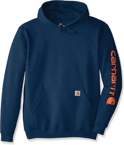 Carhartt Men's Midweight Sleeve Logo Hooded Sweatshirt (Regular and Big ...