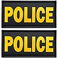 SUVIYA 4x2 Inch Golden Yellow Police Patch with Hook and Loop (2 Pack) (Golden Yellow)