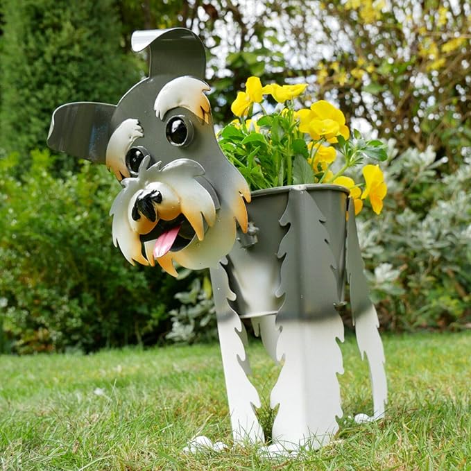 Vintage Metal Scotty Puppy Dog Home Garden Flower Herb Planter Plant