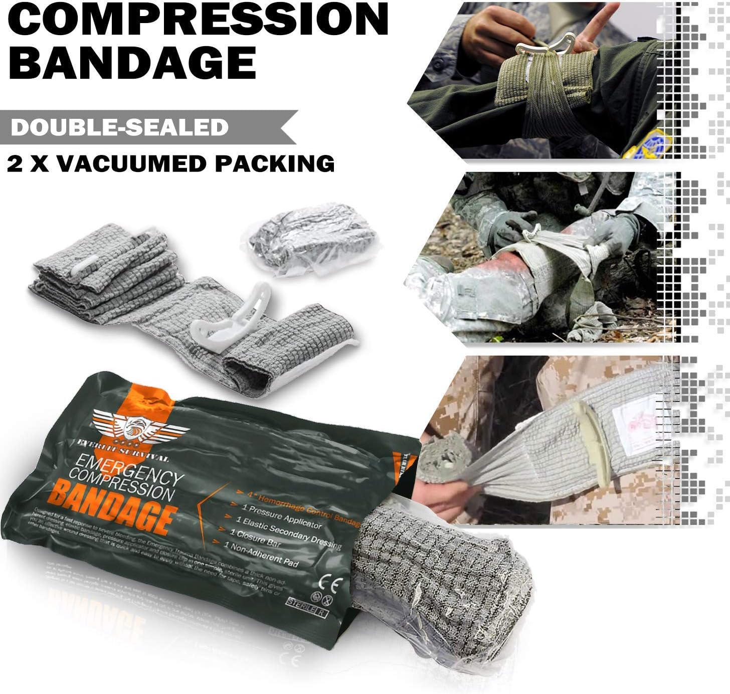 Everlit Emergency Trauma Kit, Multi-Purpose SOS Everyday Carry IFAK for Wilderness, Trip, Cars, Hiking, Camping, Father’s Day Birthday Graduation Gift for Him Men Husband Dad Boyfriend and More (Tan): Health & Personal Care