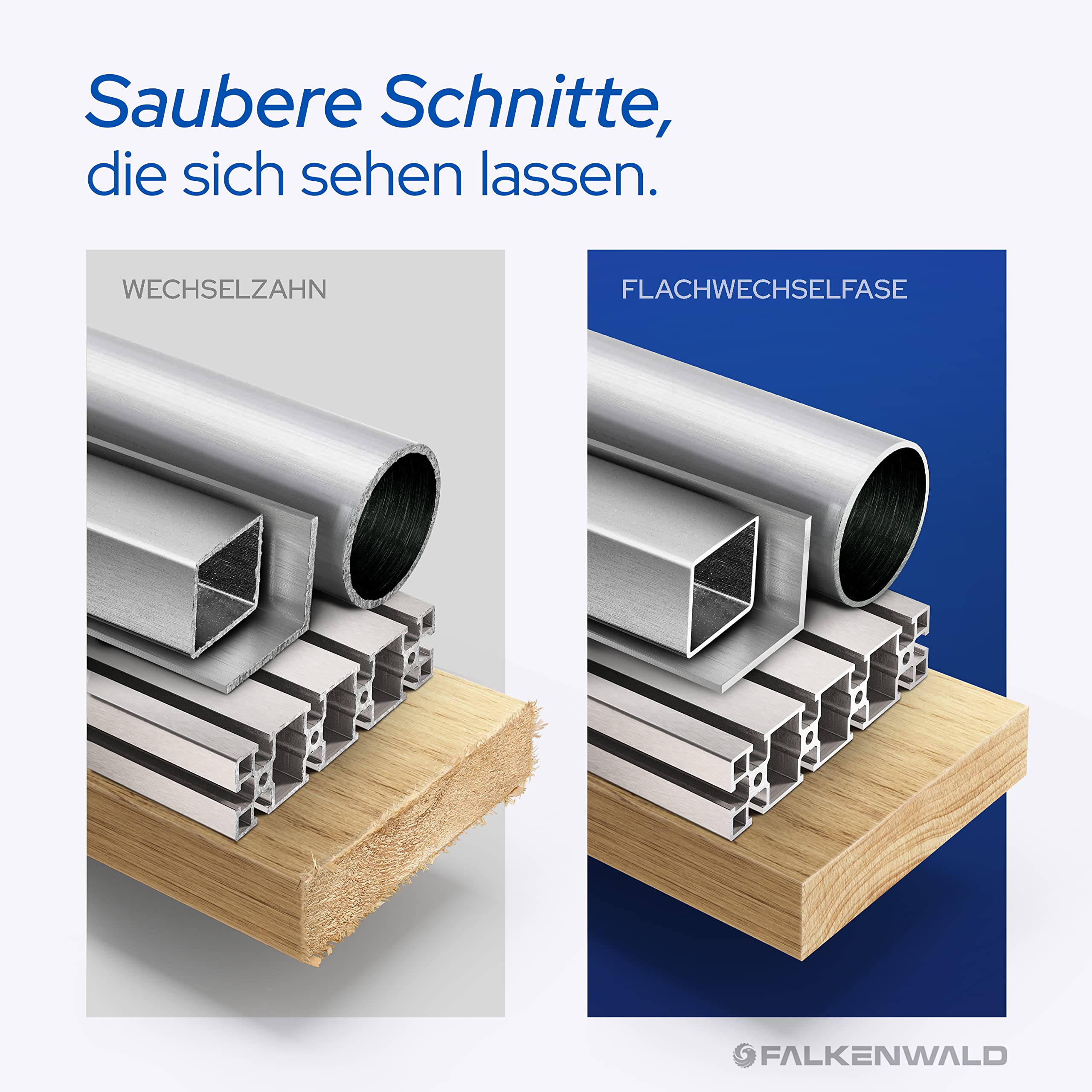 FALKENWALD ® Kreissägeblatt 216x30 mm ideal für Holz, Metall & Alu - Sägeblatt 216x30 kompatibel mit Bosch GTS 635-216 & Metabo KGS 216 M - 216 Sägeblatt - 216 30 5
