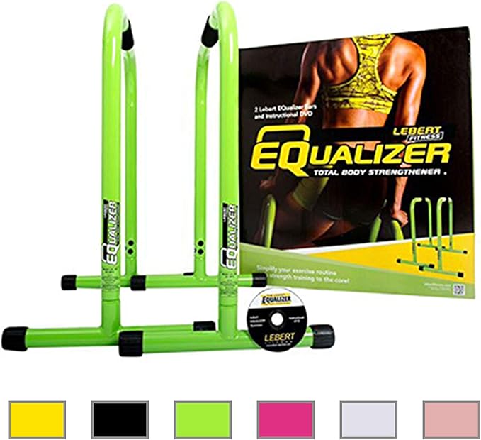 Lebert Fitness Equalizer Bars Total Body Strengthener, Green, Dip