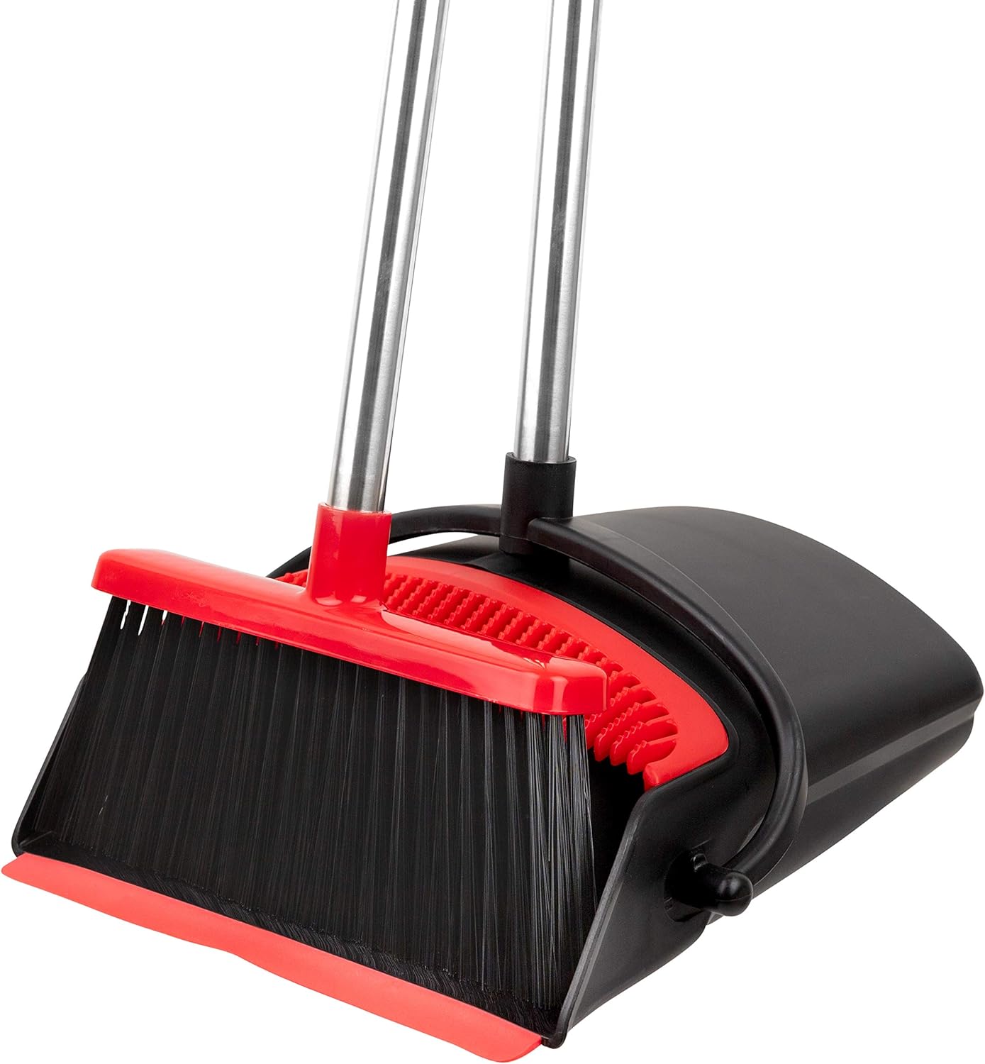 Broom and Dustpan Set - Strongest NO MORE TEARS 80% Heavier Duty - Upright Standing Dust Pan with Extendable Broomstick for Easy Sweeping - Easy Assembly Great Use for Home Kitchen Room Office Lobby: Health & Personal Care