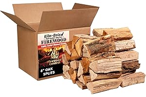 Firewood Central Kiln-Dried PA Oak – 8” Splits (Approx 39.5 lb) – Bold Smoking Wood for Pizza Ovens, BBQ & Fire Pits – Easy Light, Low Smoke, USA-Sourced