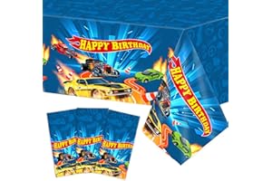 WIFUNUE 3Pieces Hot Car Themed Plastic Tablecloth Hot Race Car Birthday Party Plastic Table Covers for Kids Boys Racing Car Birthday Baby Shower Party Decorations Supplies 54X108inch