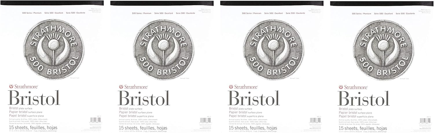 Strathmore (580-72 500 Series Bristol, 2-Ply Plate Surface, 11"x14", 15 Sheets: Arts, Crafts & Sewing