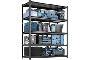 FLEXIMOUNTS Garage Shelving, Storage Racks and Shelving, Basement Storage Shelves, Garage Storage Shelves, 5-Tier Metal Shelf, 48" W x 24" D x 72" H