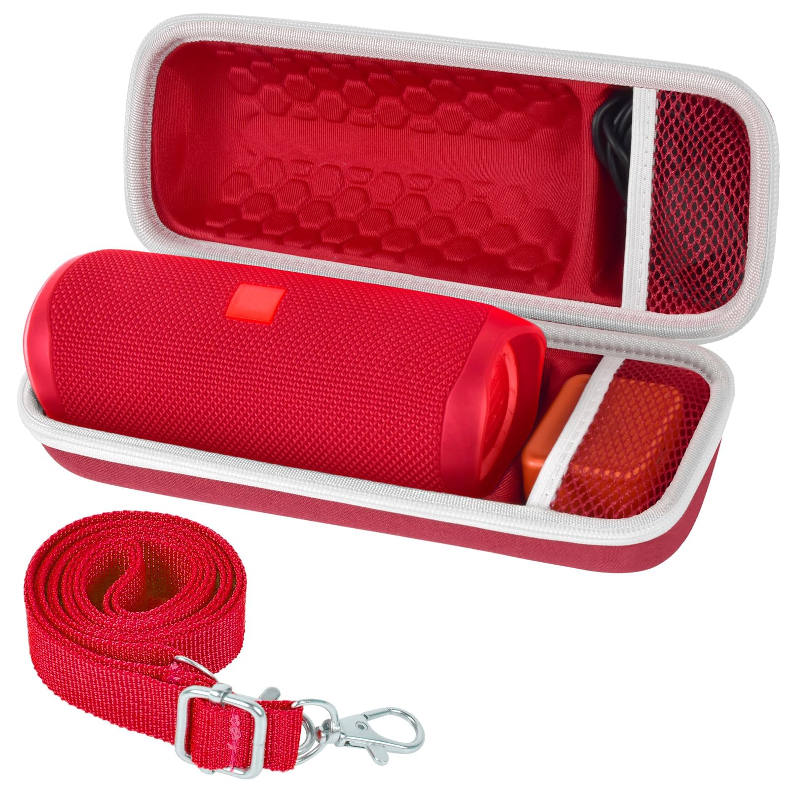 casmilee JBL Flip 6 & 5 Protective Case for JBL Flip Essential 2, Accessories, Waterproof, Practical Speaker Case, Red