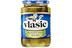 Vlasic Kosher Dill Pickle Spears, Keto Friendly Snacks and Toppings, 24 FL OZ Jar