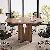 Tribesigns 39" Round Conference Table for 4, Modern Round Meeting Table with Sturdy Base, Small Compact Conference Room Table