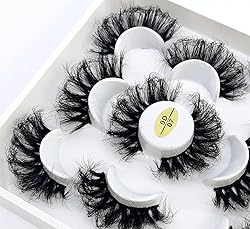 HBZGTLAD new 5 Pairs 25 mm 3d Mink Lashes Bulk Faux