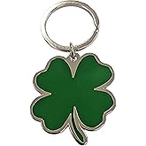 Applicable Pun Ireland Heritage Shamrock Luck of the Irish Four Leaf Clover - 1.75 inch Metal Keychain with Keyring