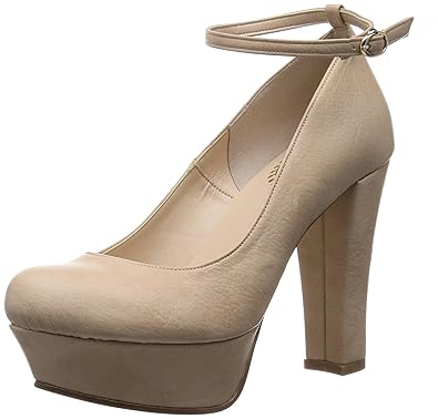 Amazon アールアンドイー 太ヒールアンクルストラップパンプス 7