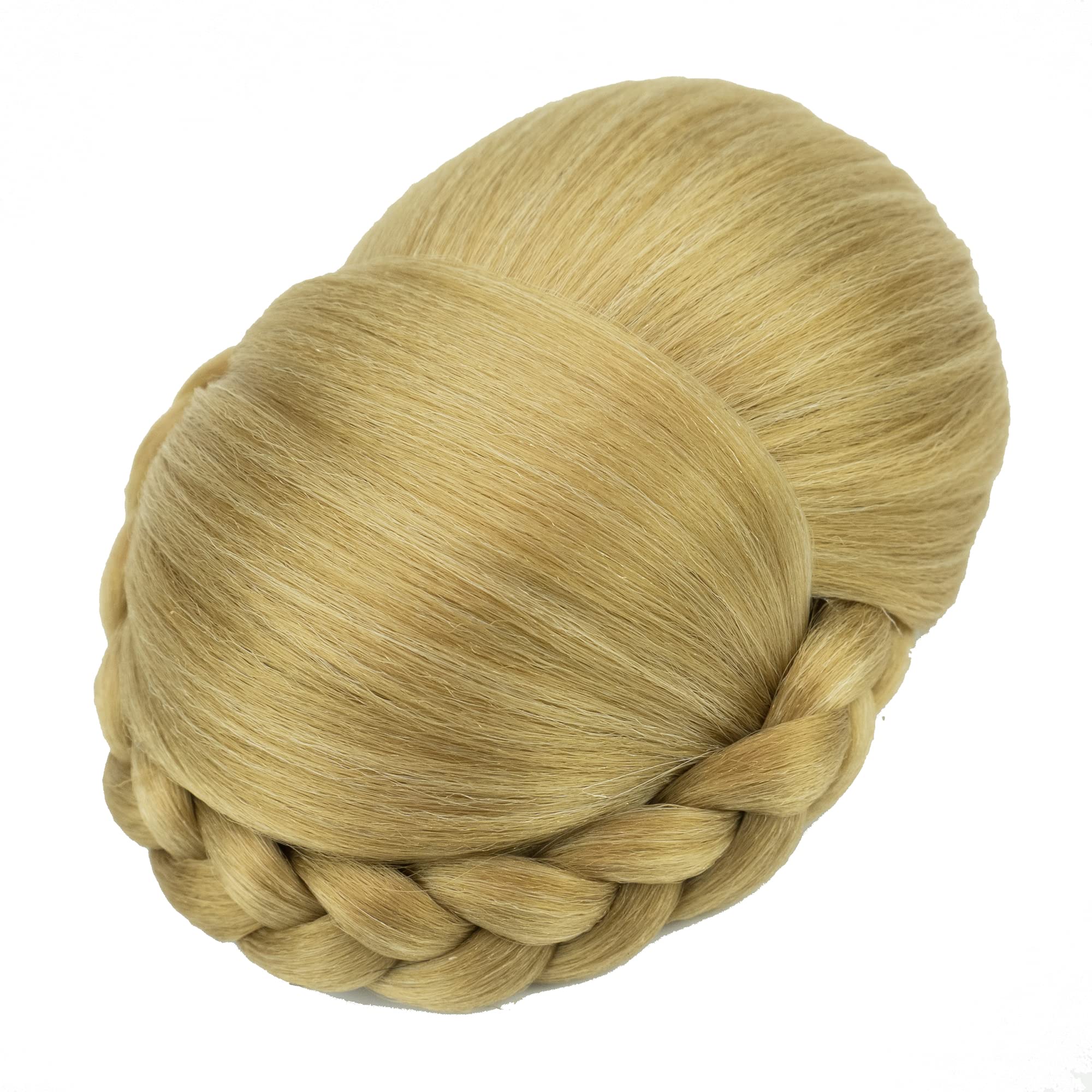 IMISSU Braided Chignon Hair Cover Donut Hair Pieces Scrunchies Hair Bun Wig Clips for Updo Styles (Dark Blonde)
