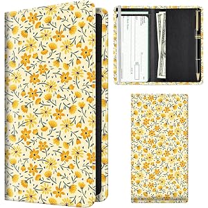 APVDSH Checkbook Cover for Personal Checkbook, Cute Pu Leather Check Book for Women & Men, Slim Checkbook Holder with Pen Hol