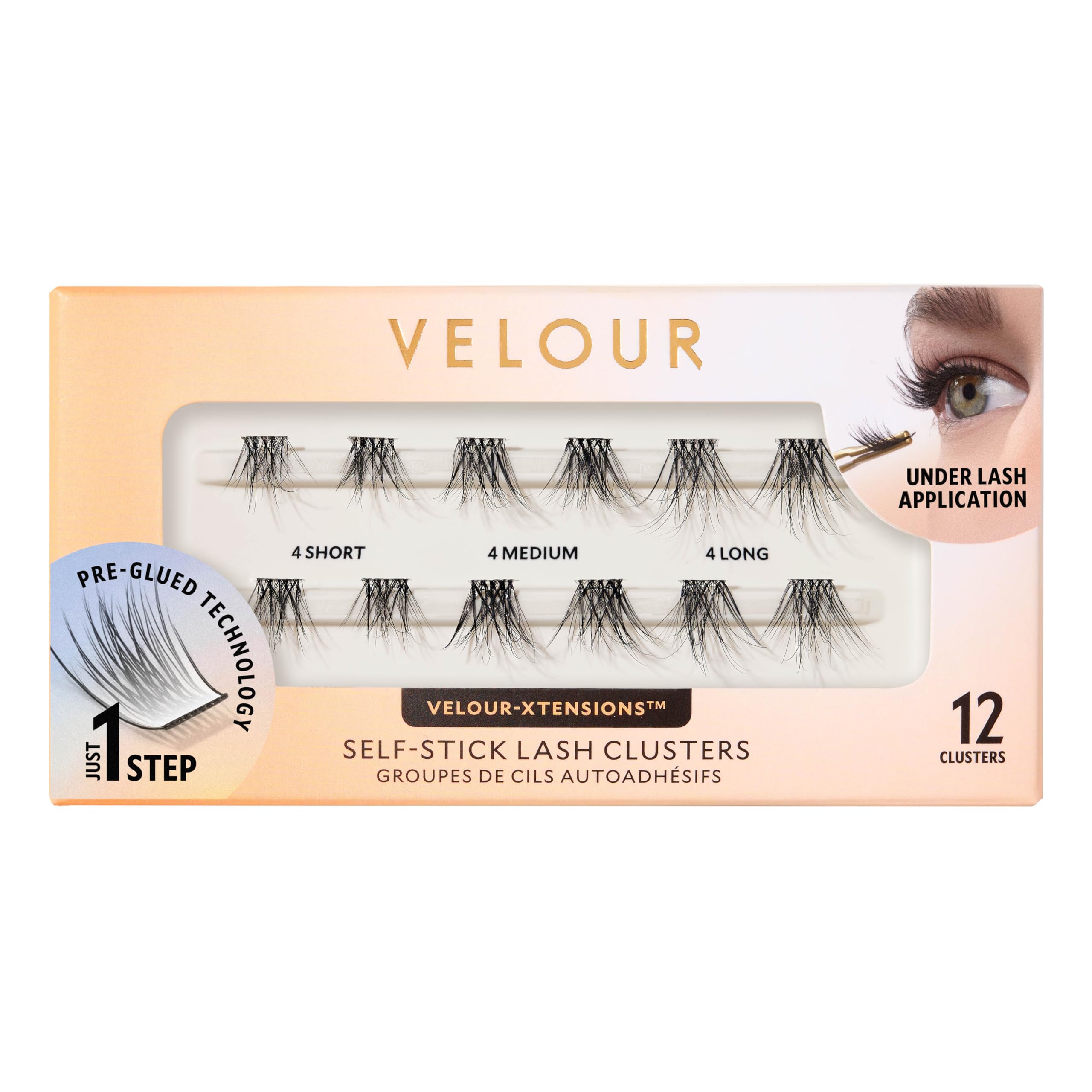 Photo 1 of Velour-Xtensions™ Self-Stick Lash Clusters Kit, Self Adhesive Eyelashes, Includes 12 Eyelash Clusters & Applicator, Comfortable & Lightweight Lash Extensions (Everday Natural)