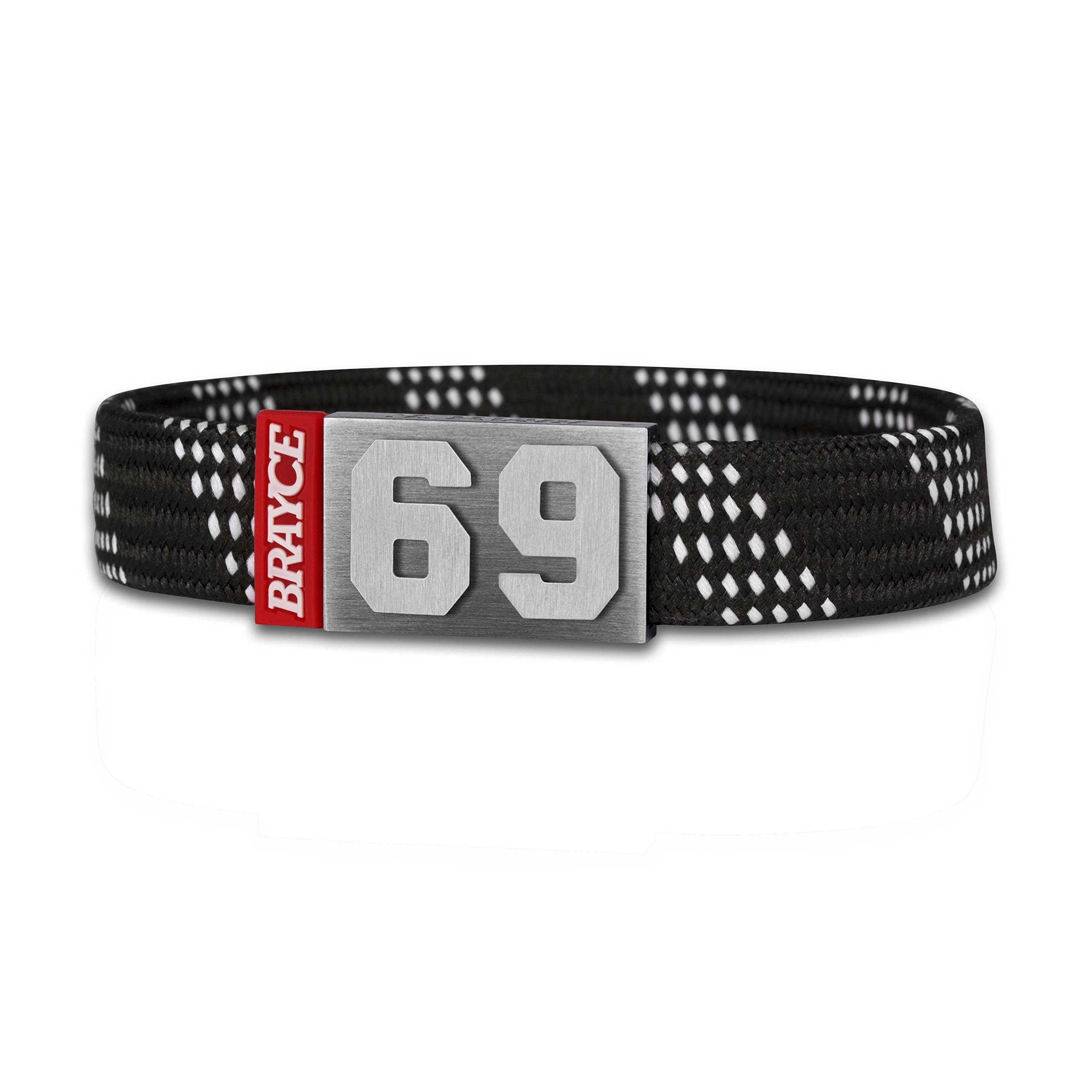 Hockey Bracelet shoe lace black style with your jersey number 00-99 I durable like an ice hockey stick & a NHL® jersey
