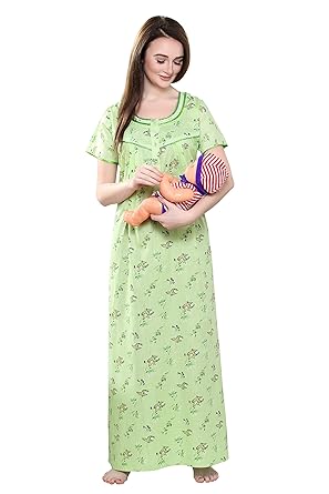 AV2 Women Printed Maternity Feeding Nighty
