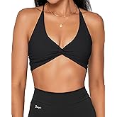 Danysu Backless Sports Bra Soft Workout Tops with Removable Padded Yoga Training Bras Strappy Going Out Top