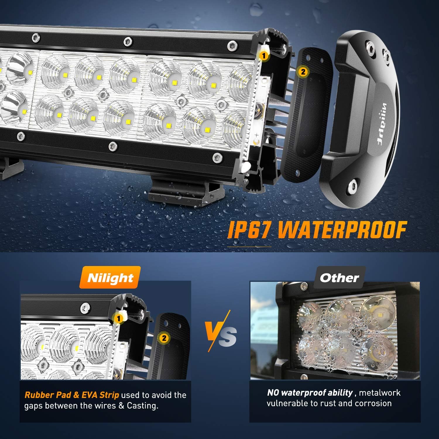 Nilight 25" 162W Led Light Bar Flood Spot Combo Waterproof Driving Lights Off Road Lights for SUV UTE Truck ATV UTV ,2 Years Warranty: Automotive