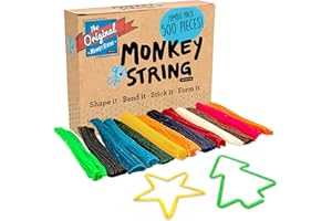 Impresa Monkey String Fidget Toys - 500-Piece, Multicolor Calming Sensory Play & Focus Aid - Arts & Crafts Sensory Kit & Silly String Noodles - Bulk Monkey Stix Fidget Pack for Kids & Adults