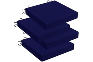 LFNOONE Outdoor Patio Cushions17 X 17" Navy Blue Waterproof Garden Lawn Patio Furniture Chair Cushions Set of 4 Thicken High Density Sponge Filling for Patio Outdoor Furniture Decorative Cushion