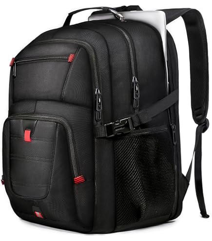 Large Capacity Nylon Backpack with Adjustable Straps - Perfect for Work & School Large Capacity Backpack, Water Resistant Nylon Travel  main image 4