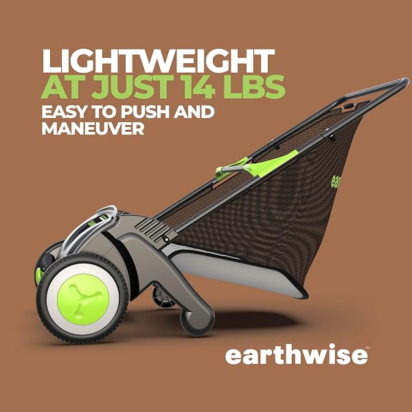 EARTHWISE LSW70021 21-INCH WIDTH LEAF & GRASS PUSH LAWN SWEEPER, BLACK