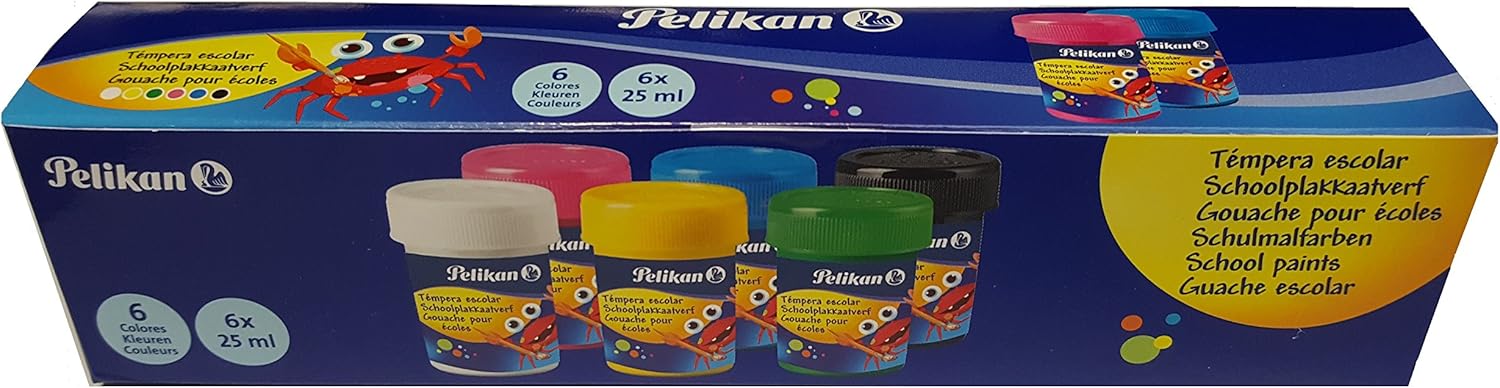 Pelikan 295246 - Set de tempera escolar 25 ml: Amazon.es: Oficina y papelería