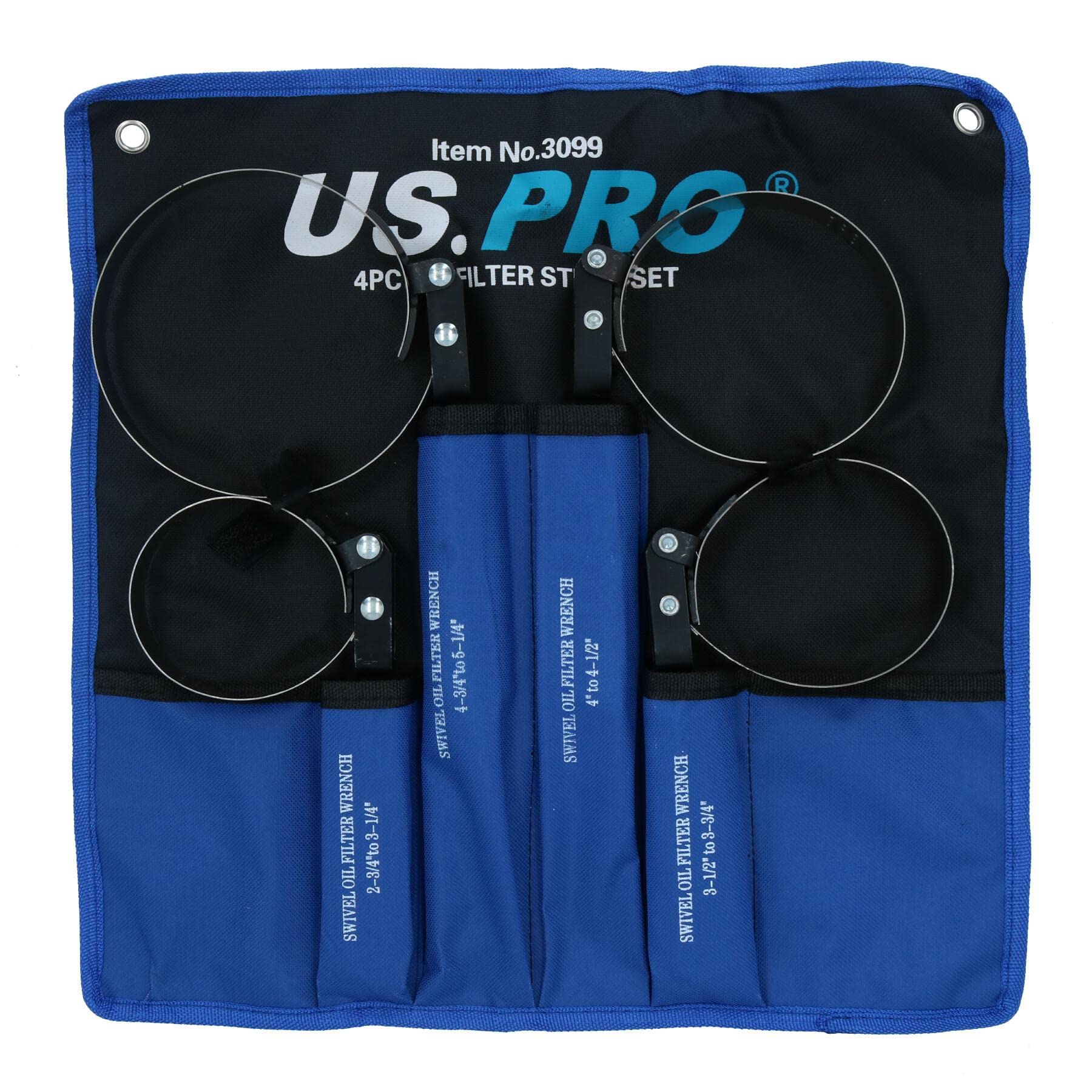 AB Tools Swivel Oil Filter Wrench Remover Removal Installer Set 2-3/4" - 5-1/4" 4pc Kit