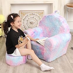 MOMCAYWEX Kids Sofa with Ottoman, Shell-Like Sofa