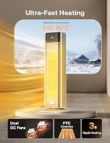 Pelonis 2000W Electric Heater Ceramic Room Fan with 75° Oscillation view 2
