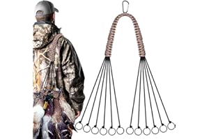 TOBWOLF Duck & Bird Tote with 12 Drops Slip Ring, Metal Loop Goose & Duck Hanger, Waterfowl Tote, Dove Bird Carrier, Paracord