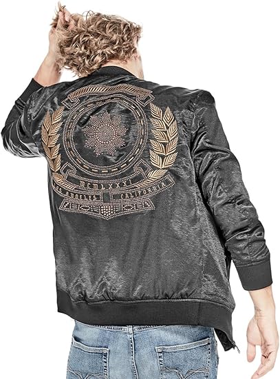 guess satin bomber jacket